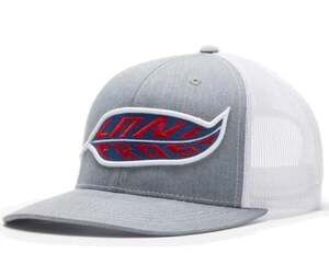 Lane Frost Eagle Feather Logo Mesh Trucker Cap Grey/White Rodeo